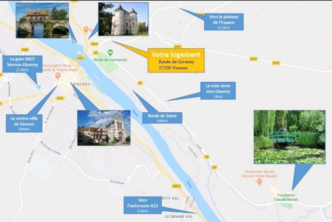 Appartement Charmant A Vernon Tout Pres De Giverny Exterior foto
